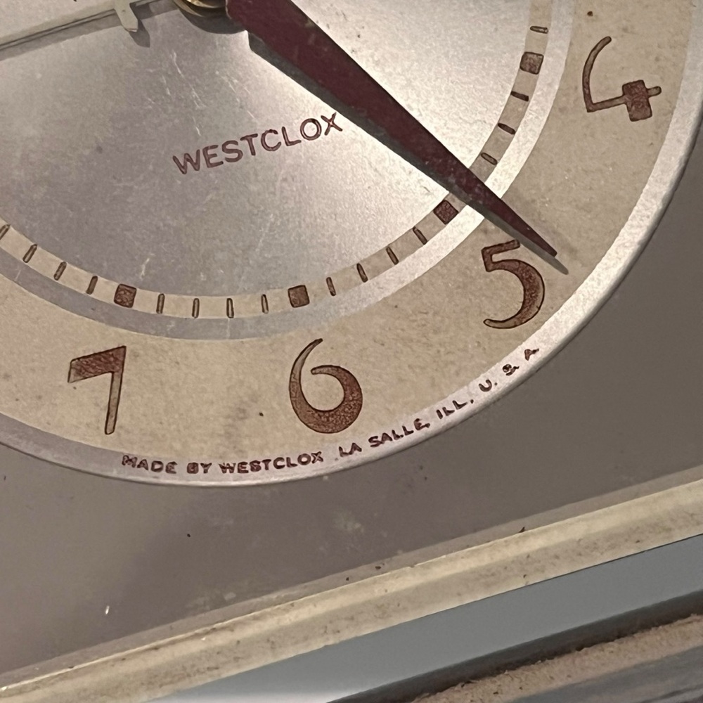 Vintage WESTCLOX 1930s Art‎ Deco Alarm Clock Leland FOR PARTS NOT WORKING - Picture 3 of 13